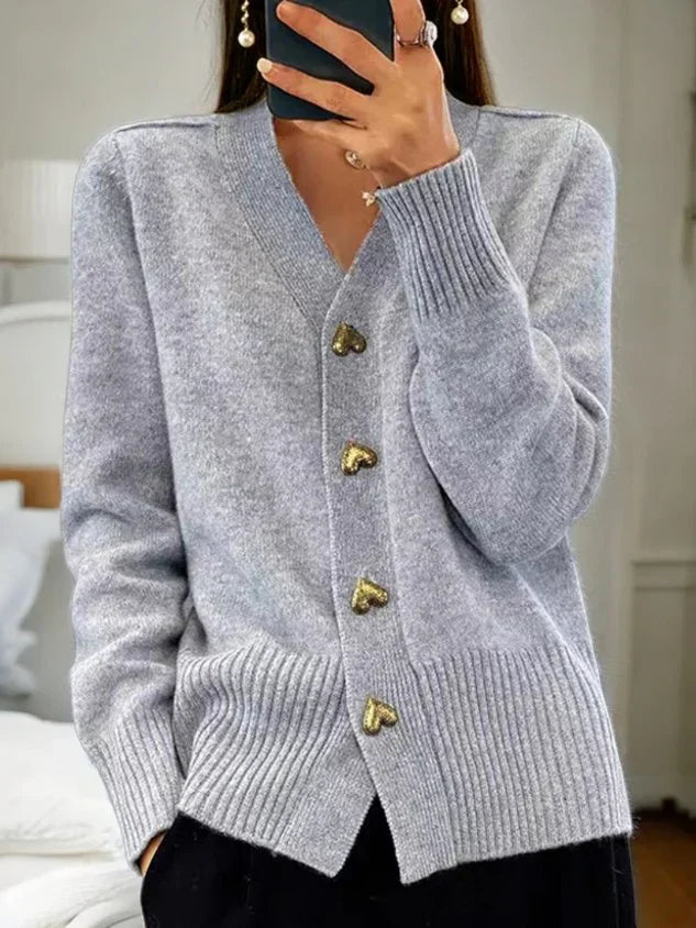 🍂Autumn New Arrivals🌸Women's Casual Autumn Plain Yarn Buttoned Cardigan