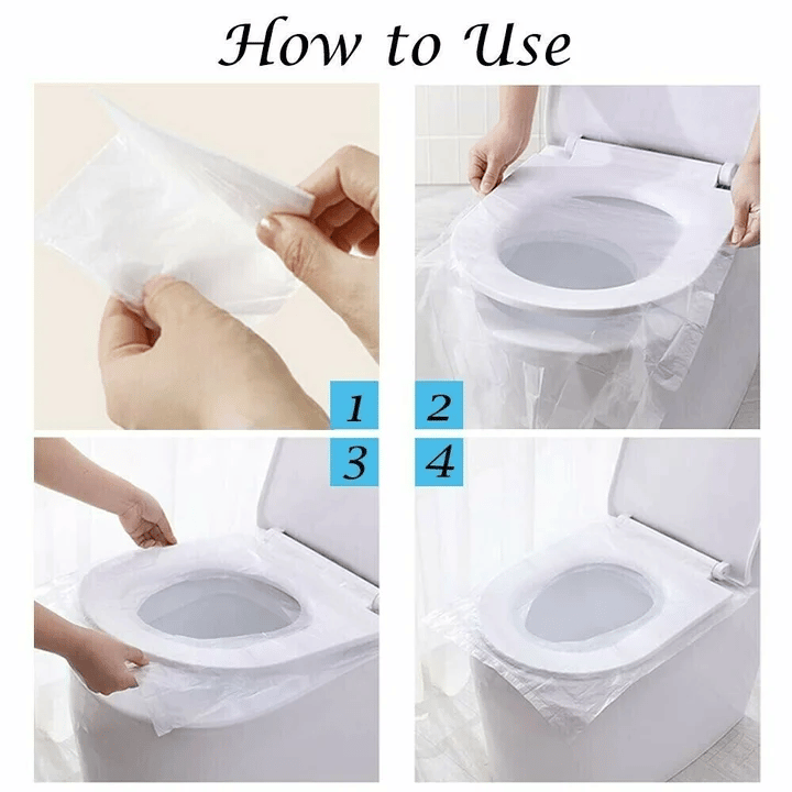 🚽 BUY 2 GET 1 FREE! ✨ Disposable Toilet Seat Covers (12-Pack) - Hygienic Protection for Public Restrooms, Portable & Biodegradable 🧻📦