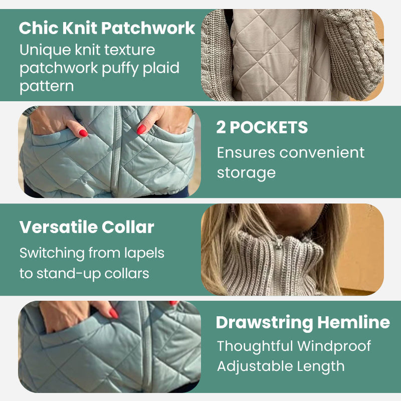 ๐ Hot Sale 50% OFF ๐ฅ2025 New Women's Knit Patchwork Puffy Jacket