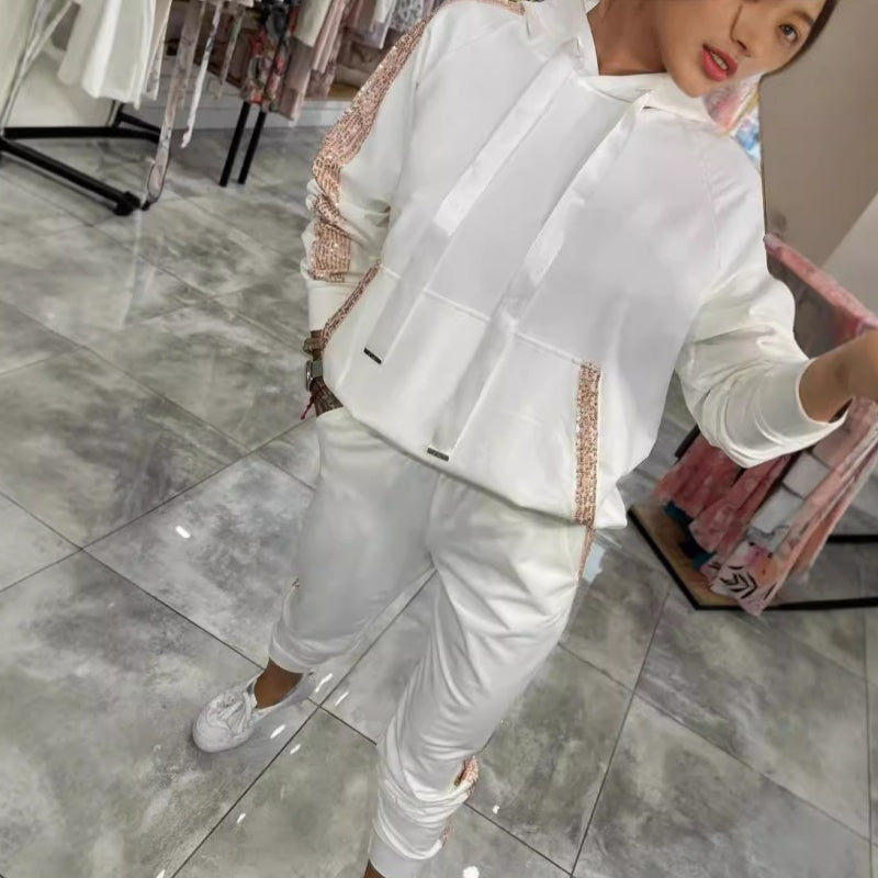 🔥2025 Hot Sale🔥 Women's 2 Piece Set Drawstring Hooded Tops & Pants