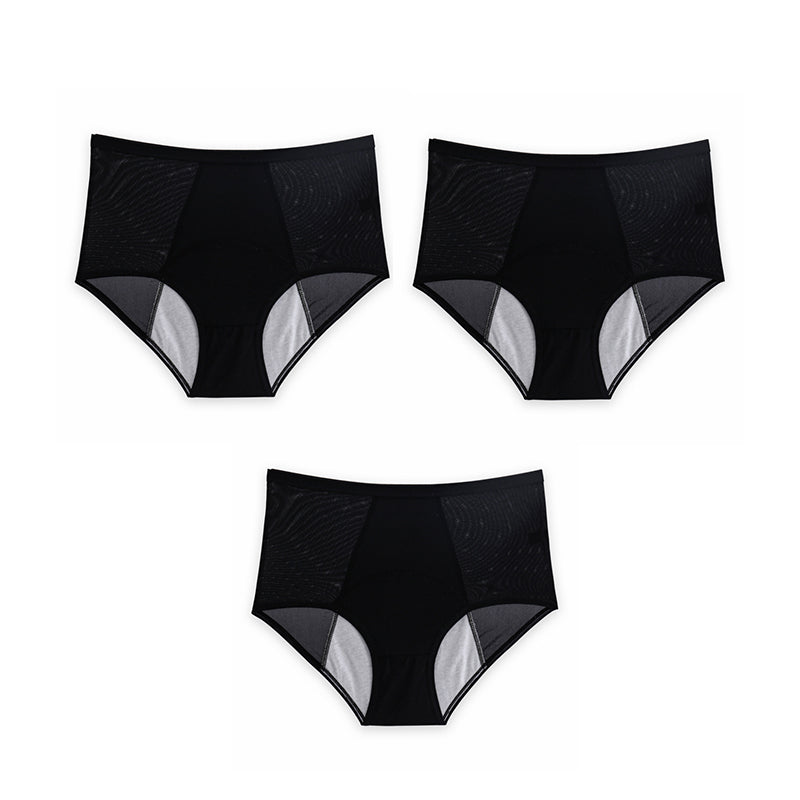 Plus Size High Waist Leak Proof Ice Silk Panties
