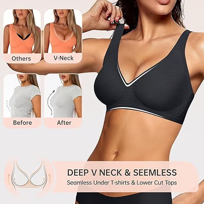 đSummer Hot Sale 49% OFFâ°Deep V Plunge Push-up Wirefree Seamless Bra