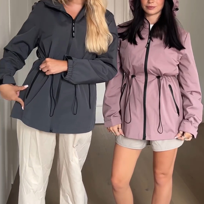 Women's Lightweight Water-repellent Raincoat Jacket