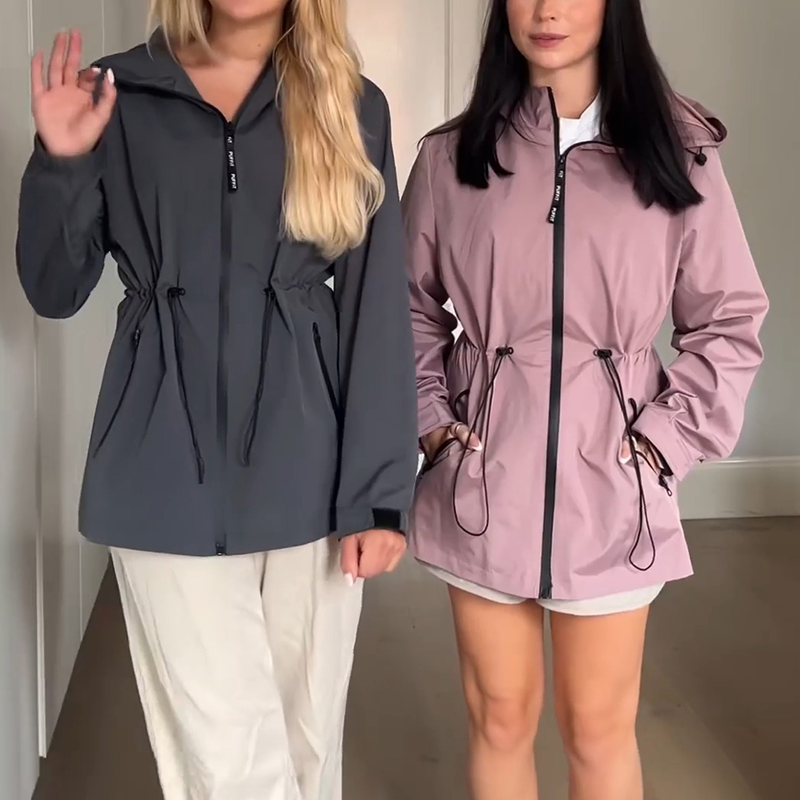 Women's Lightweight Water-repellent Raincoat Jacket