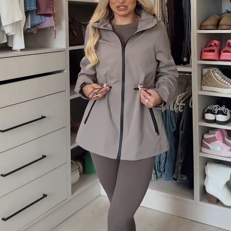 Women's Lightweight Water-repellent Raincoat Jacket