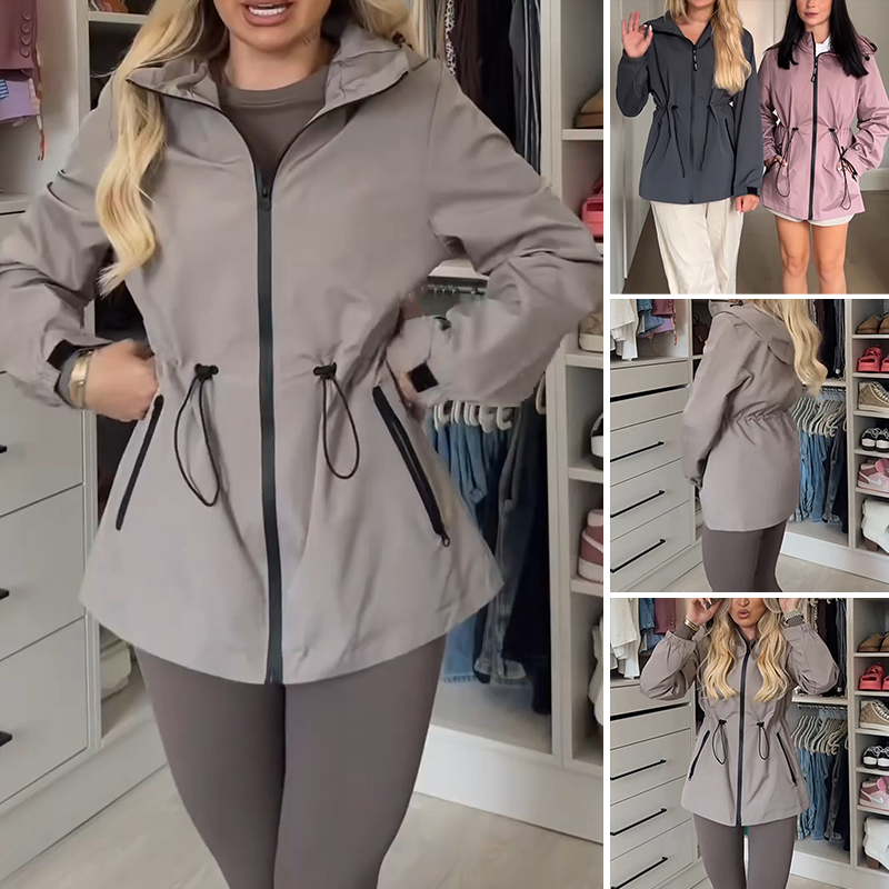 Women's Lightweight Water-repellent Raincoat Jacket