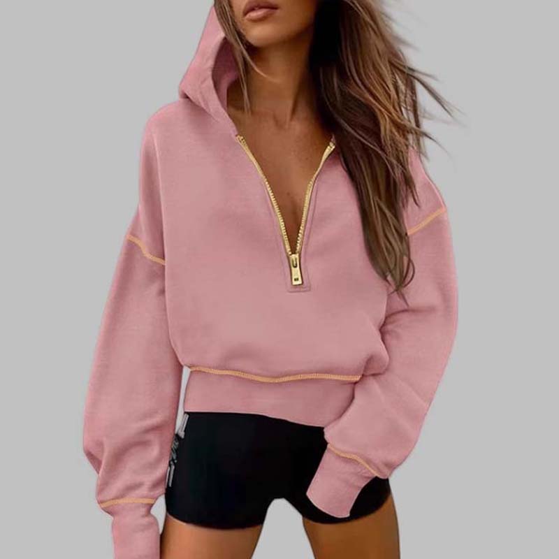 🍂Autumn Promotion 45%💕Women's Hooded Sweatshirt with Half zip