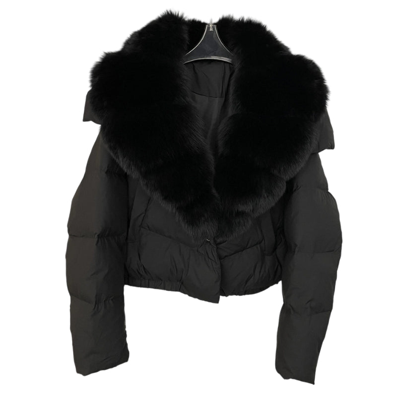 Women's Short-Length Fashionable Warm Fur-Collared Jacket(Icelandic white duck down)