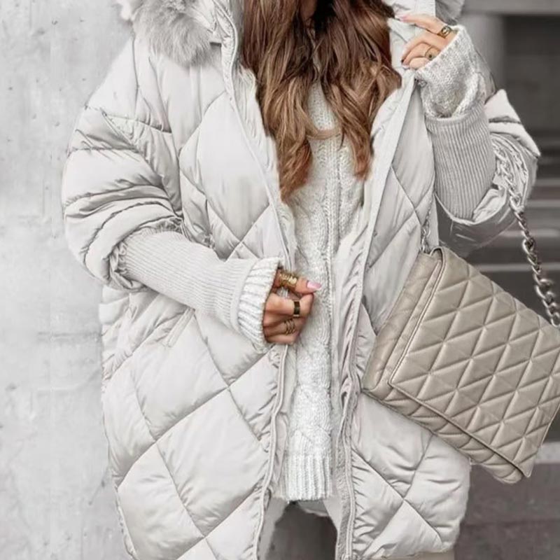 Women’s Fashion Mid-length Parka 🧥✨ – Autumn And Winter Knit Sleeve Patchwork, Flattering Fit for Cold Days