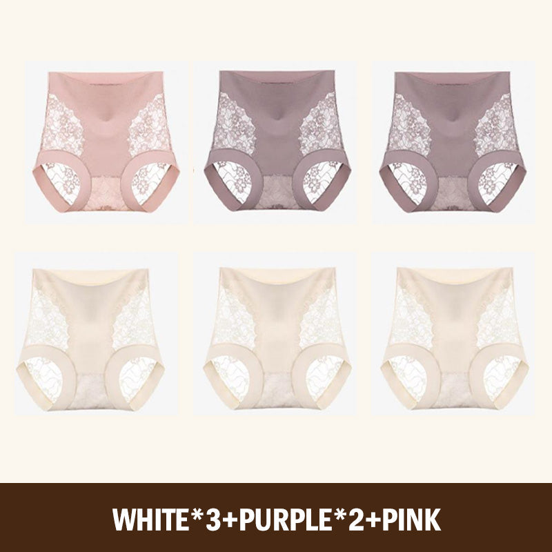 Women’s High-Waist Lace Seamless Stretch Silky Underwear