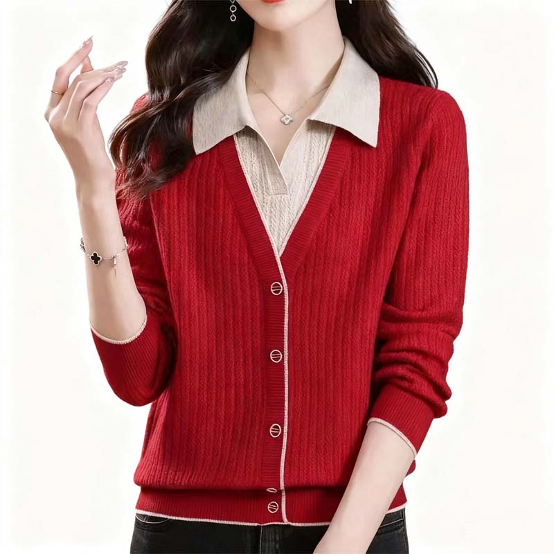 Women’s Elegant Mock Layered Sweater