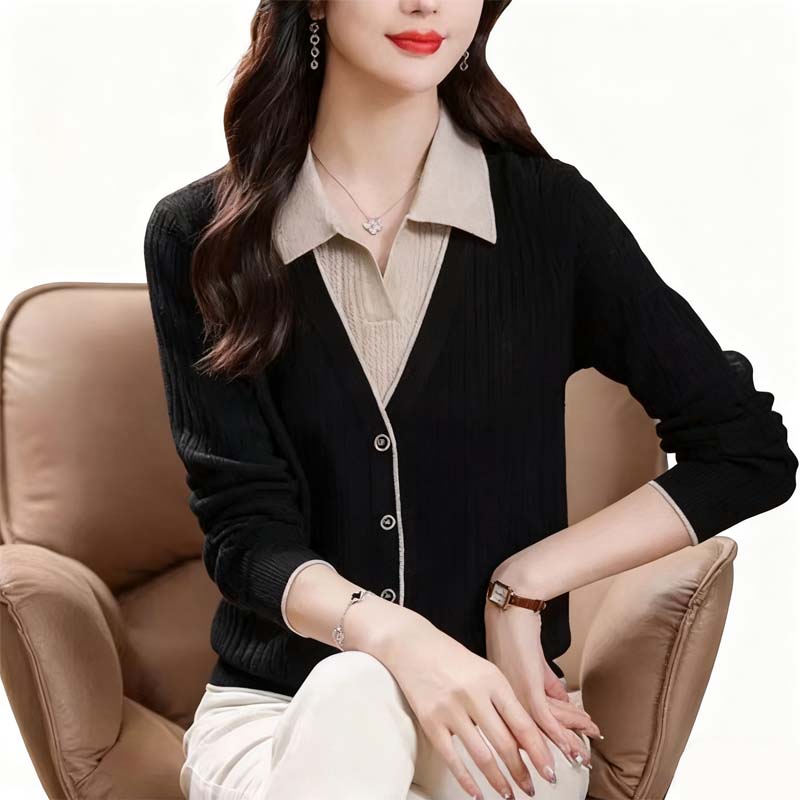 Women’s Elegant Mock Layered Sweater