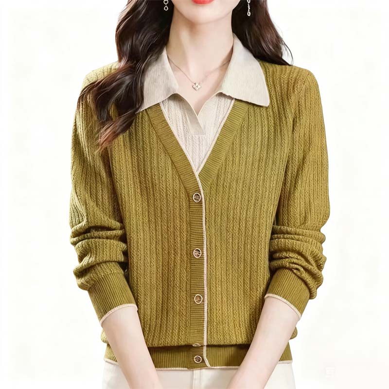 Women’s Elegant Mock Layered Sweater