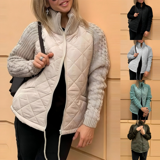🎁 Hot Sale 50% OFF 🔥2025 New Women's Knit Patchwork Puffy Jacket