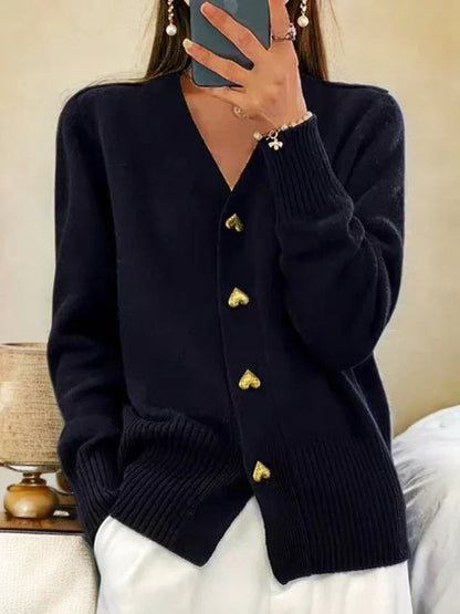 🍂Autumn New Arrivals🌸Women's Casual Autumn Plain Yarn Buttoned Cardigan