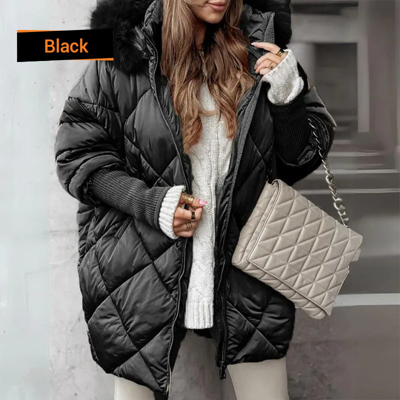 ❄️Winter Sales❄️Women's Mid-length Parka Coat with Knit Sleeves ✈️Free shipping✈️
