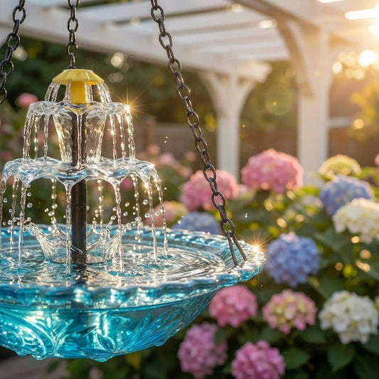 🔥💐 SOLDES DE PRINTEMPS - 52 % DE RÉDUCTION ⚡ PLUS DE 50 000 VENDUS ! 🐦 Baignoire à oiseaux suspendue solaire – Fontaine ou distributeur de nourriture pour oiseaux
