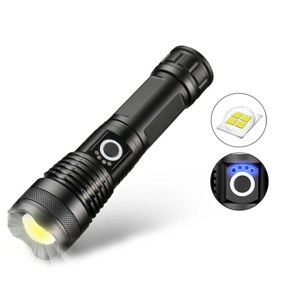 🔦Lampe torche tactique 20 000 lumens - Faisceau extrême et fonction batterie externe⚡