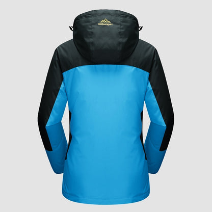 3-in-1 waterproof winter coat, fleece-lined, two-piece suit, ski and hiking jacket with hood