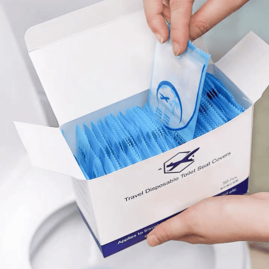 🚽 BUY 2 GET 1 FREE! ✨ Disposable Toilet Seat Covers (12-Pack) - Hygienic Protection for Public Restrooms, Portable & Biodegradable 🧻📦