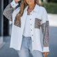 💥Limit Time 49% OFF💕Women's Trendy Sequin Patchwork Coat with Raw Hem