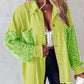 💥Limit Time 49% OFF💕Women's Trendy Sequin Patchwork Coat with Raw Hem