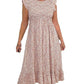 🎉🛍️Hot Promotion 68% OFF💃Women's Elegant Floral Print High-Waisted Ruffle Cap Sleeve Dress