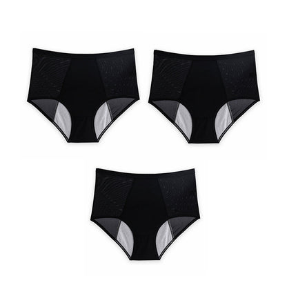 Plus Size High Waist Leak Proof Ice Silk Panties