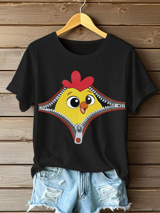 Women's zippered cuckoo casual t-shirts