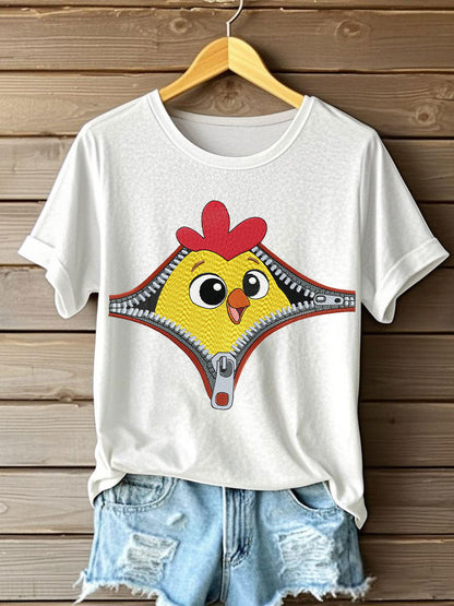 Women's zippered cuckoo casual t-shirts