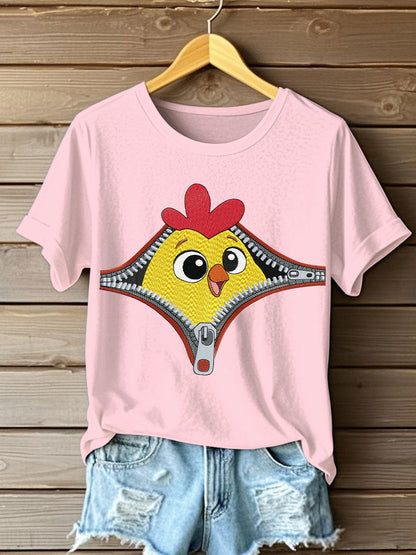 Women's zippered cuckoo casual t-shirts