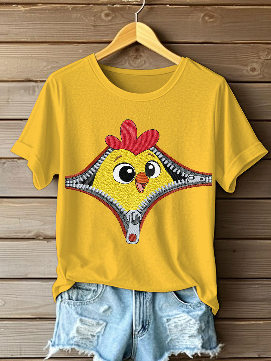 Women's zippered cuckoo casual t-shirts