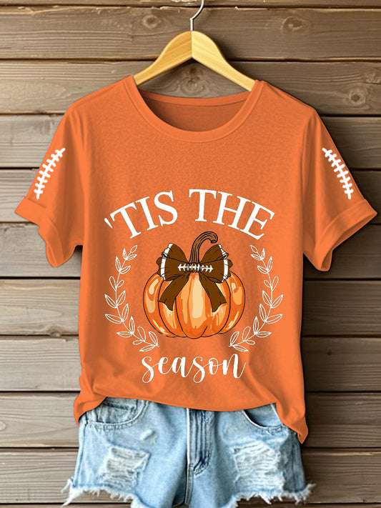 Women's Football Fall Tis The Season Short Sleeve T-Shirt