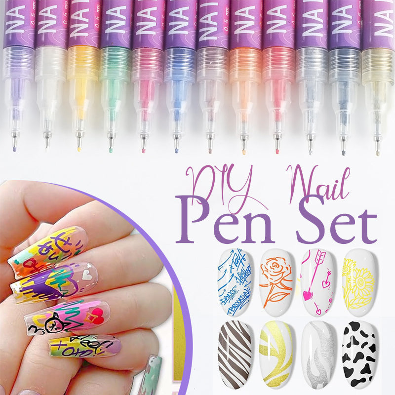 🎁12 Colors Nail Art Pens Set