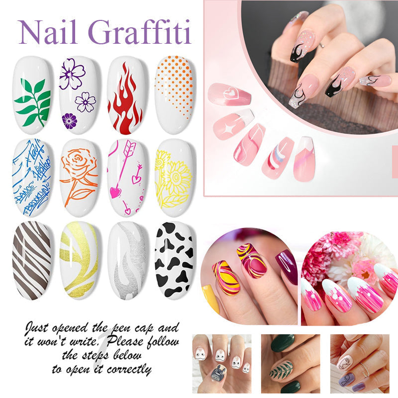 🎁12 Colors Nail Art Pens Set