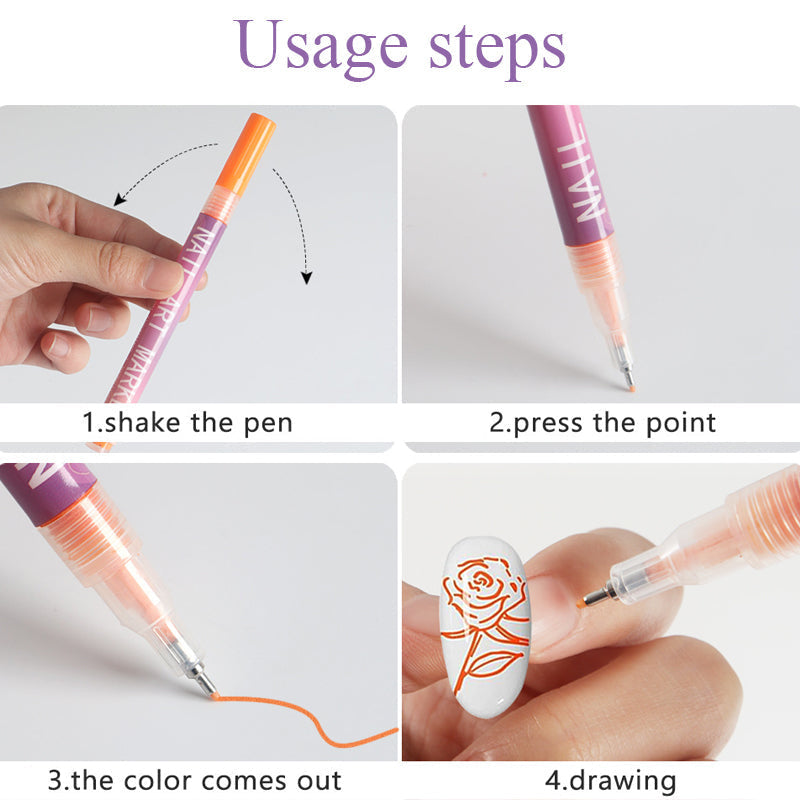 🎁12 Colors Nail Art Pens Set