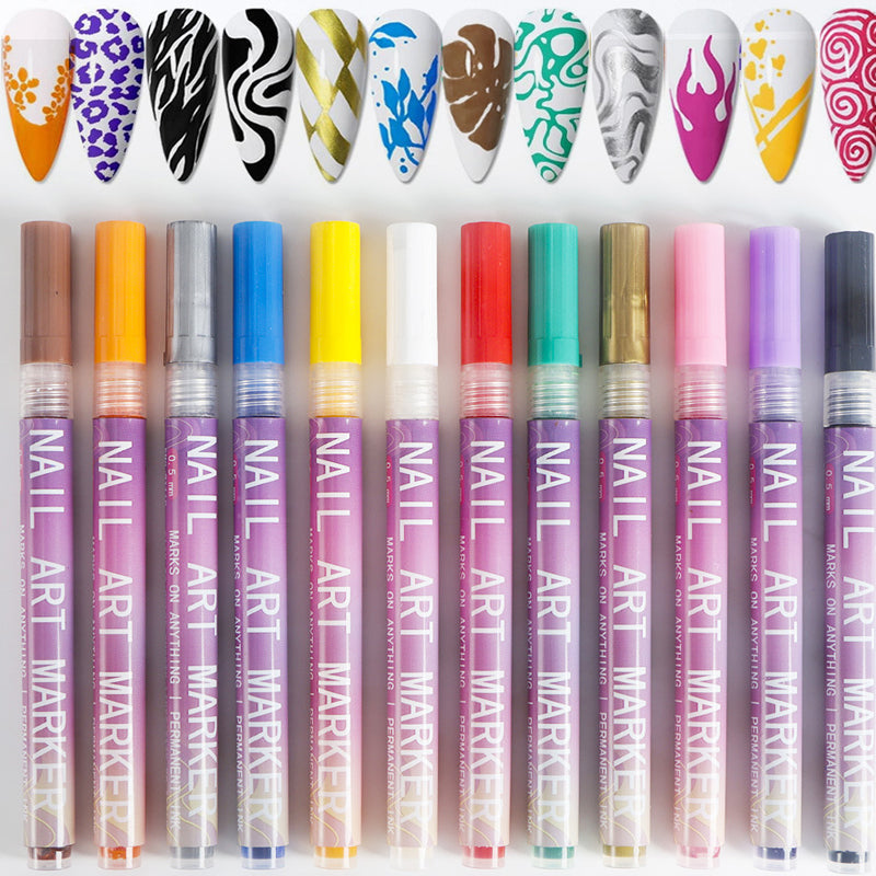 🎁12 Colors Nail Art Pens Set