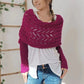 Women’s Cut-out Knitted Shawl with Double Sleeves