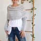 Women’s Cut-out Knitted Shawl with Double Sleeves