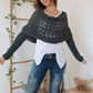 Women’s Cut-out Knitted Shawl with Double Sleeves