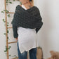 Women’s Cut-out Knitted Shawl with Double Sleeves