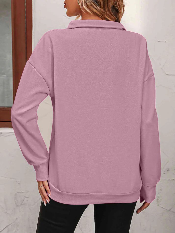 🔥Last Day Sale 49%🔥Womens Zip-Up Dropped Shoulder Sweatshirt
