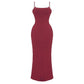 Solid Slim-Fit Spaghetti Strap Dress