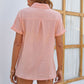 Women's Trendy Short Sleeve Loose Fit Shirt with Pocket