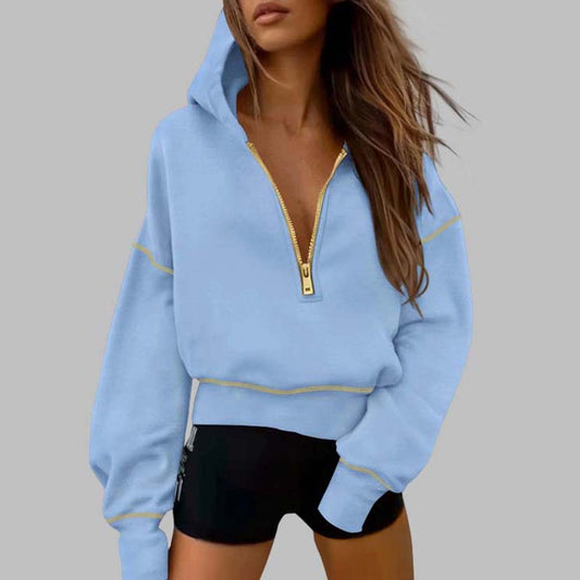 🍂Autumn Promotion 45%💕Women's Hooded Sweatshirt with Half zip