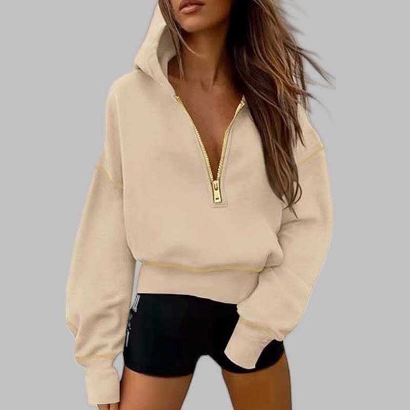 🍂Autumn Promotion 45%💕Women's Hooded Sweatshirt with Half zip