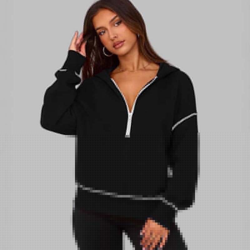 🍂Autumn Promotion 45%💕Women's Hooded Sweatshirt with Half zip