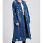 Women's Ripped Holes Long Denim Jacket