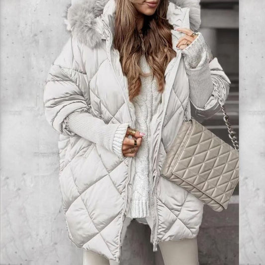 Women’s Fashion Mid-length Parka 🧥✨ – Autumn And Winter Knit Sleeve Patchwork, Flattering Fit for Cold Days