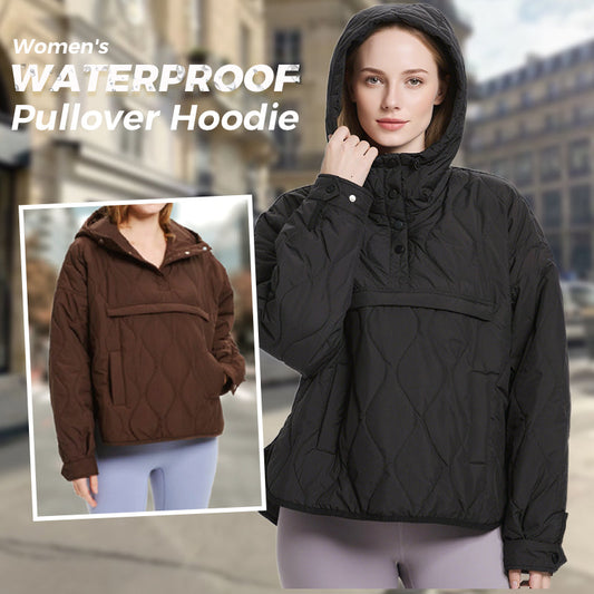 Women's Lightweight Waterproof Quilted Pullover Hoodie